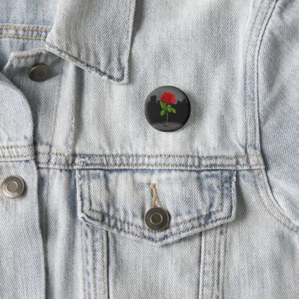 Rose from Concrete Button - Picture 3 of 3